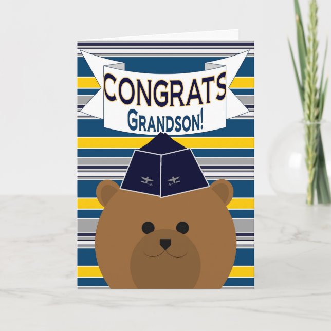 Congrats - Air Force - Grandson Card (Front)