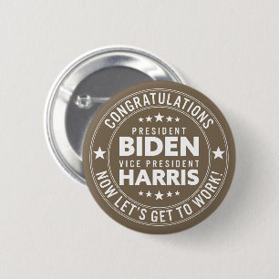Congrats Biden Harris! Custom Colors Military Tan 6 Cm Round Badge