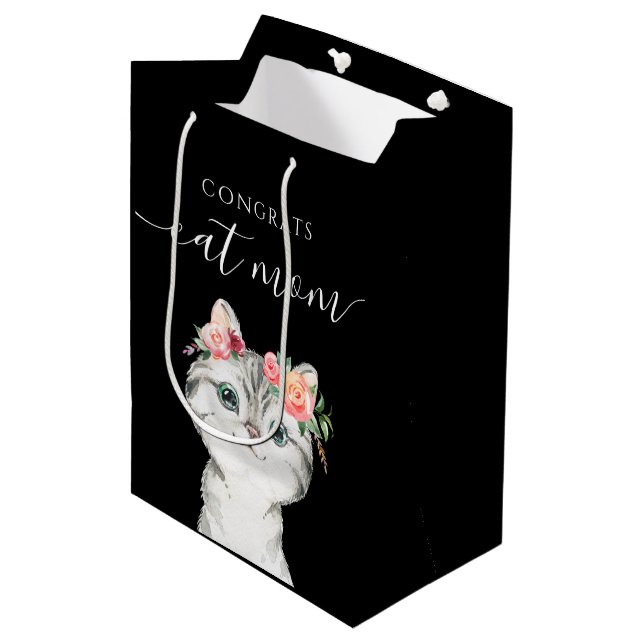 Congrats Cat Mum Gift Bag (Front Angled)