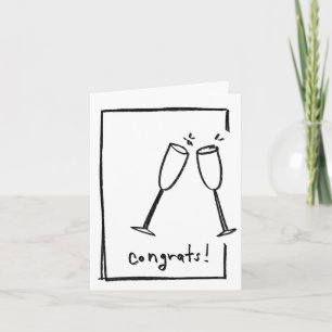 Congrats / Cheers - Minimal Folded Greeting Card 1