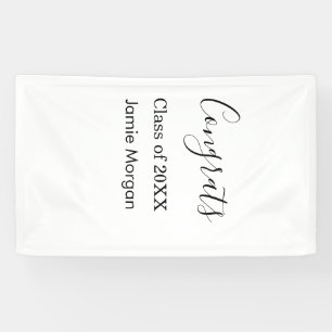 Congrats class of 20XX graduation name simple date Banner