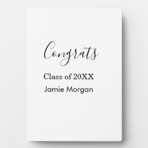 Congrats class of 20XX graduation name simple date Plaque