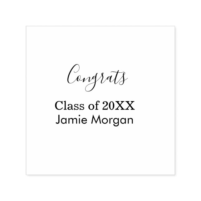 Congrats class of 20XX graduation name simple date Self-inking Stamp (Design)