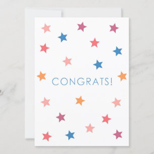 Congrats Colourful Stars Blank Card