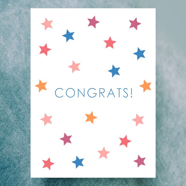 Congrats Colourful Stars Blank Card (Creator Uploaded)