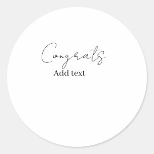 Congrats congratulations graduate name date classic round sticker