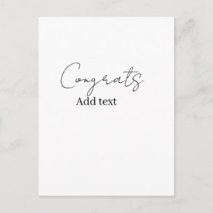 Congrats congratulations graduate name date postcard