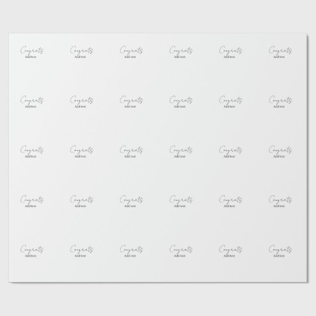 Congrats congratulations graduate name date  wrapping paper (Flat)