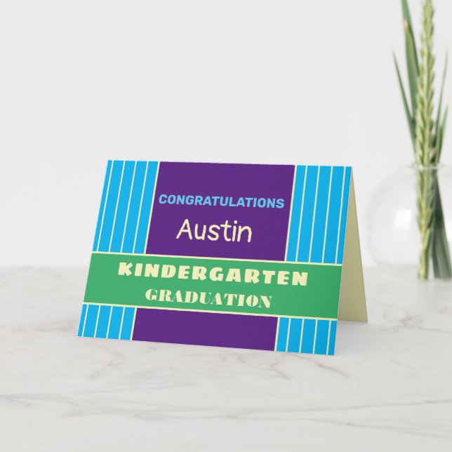 Congrats! Custom Kindergarten graduation card! Card (Front)