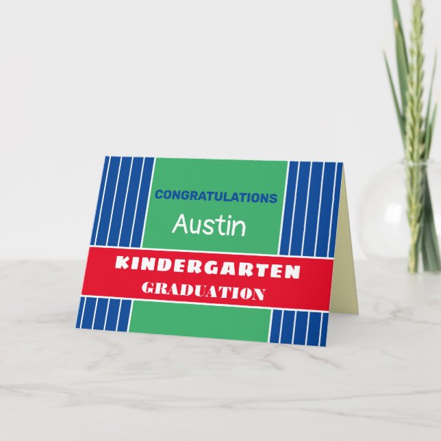 Congrats! Custom Kindergarten graduation card! Card (Front)