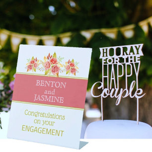 Congrats! Engagement party pedestal sign