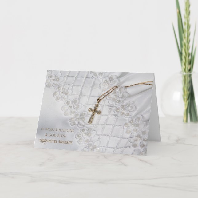 Congrats & God Bless Any Relation Any Name Wedding Card (Front)