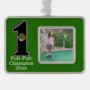 Congrats Golfer Hole in One Customised Metal Ornam Silver Plated Framed Ornament