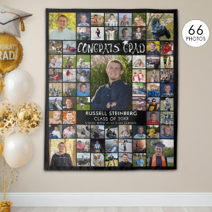 Congrats Grad 66 Photo Collage Custom Colour Tapestry