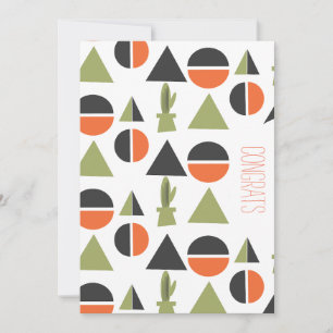 Congrats Grad Abstract Cactus Mountain Card