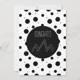 Congrats Grad Abstract Monochrome Dots Mountain Card