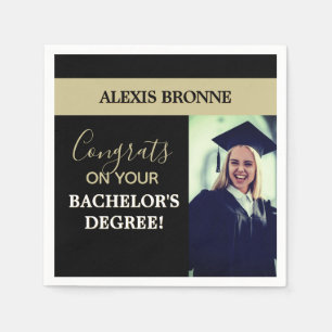Congrats grad! Bachelor's degree Photo Napkin