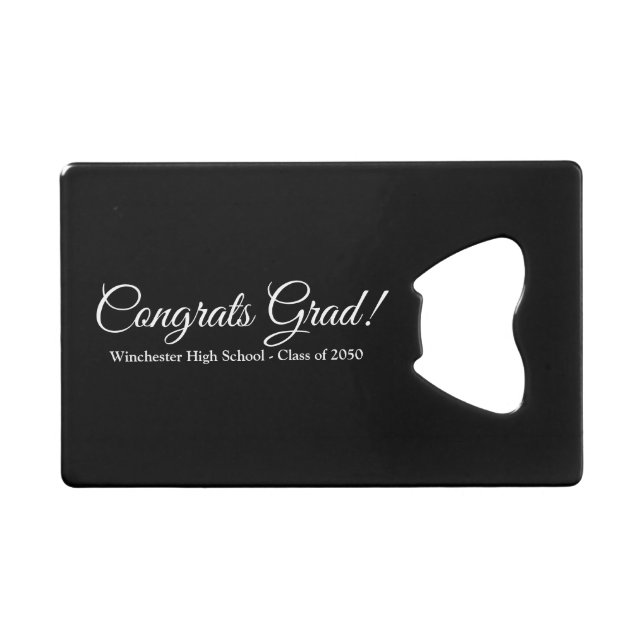 Congrats grad black custom script text class year (Front (Horizontal))