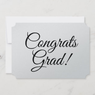 Congrats grad black elegant script calligraphy card