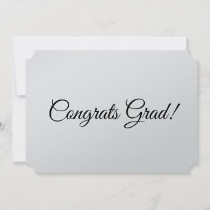 Congrats Grad black elegant script graduation Card