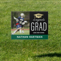 Congrats Grad Black & Green Graduation