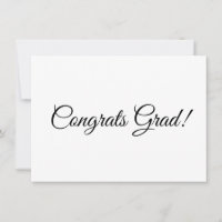 Congrats grad black script calligraphy elegant