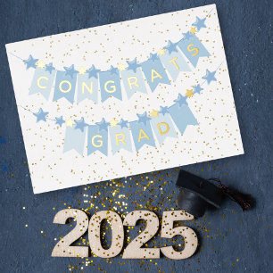 Congrats Grad Blue Foil Card