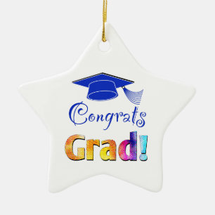Congrats Grad Colours, Fun Ceramic Tree Decoration