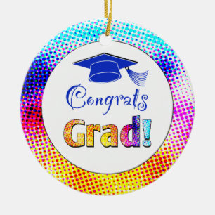 Congrats Grad Colours, Fun Ceramic Tree Decoration