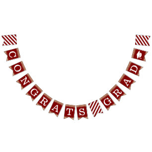 Congrats Grad Congratulations Red Maroon Bunting