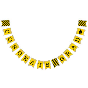 Congrats Grad Congratulations Yellow Black Bunting