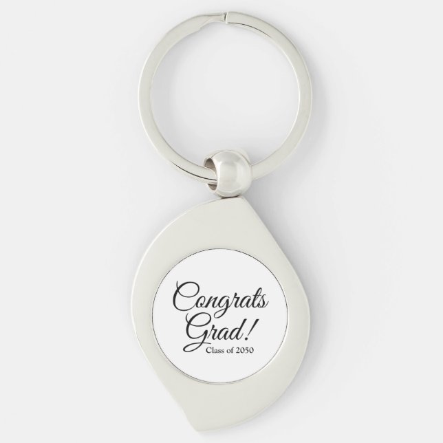 Congrats grad custom class year graduation favours key ring (Front)