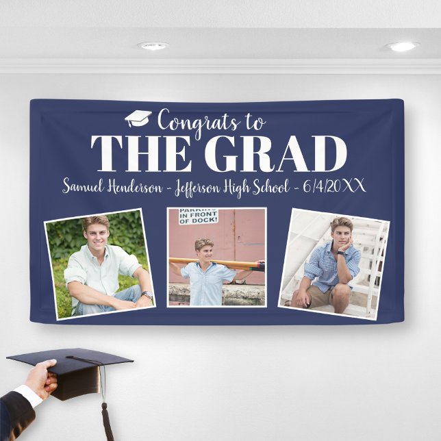 Congrats Grad Custom Photos Name Graduation Sign (Creator Uploaded)