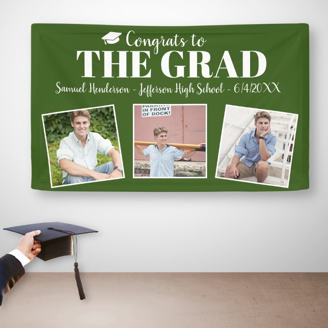 Congrats Grad Custom Photos Name Graduation Sign (Creator Uploaded)