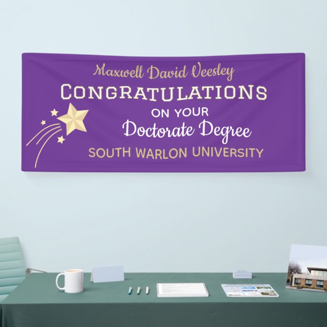Congrats Grad! Doctorate degree congrats banner (Tradeshow)