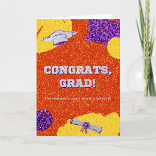 Congrats Grad Glitter Graduation Card