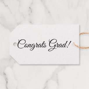 Congrats grad gold black custom script elegant  gift tags