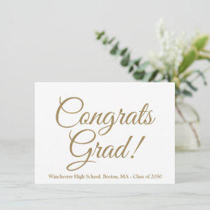 Congrats grad gold custom school class year card