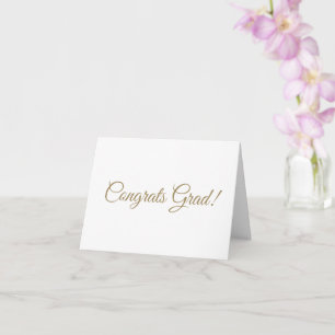 Congrats grad gold script calligraphy elegant card