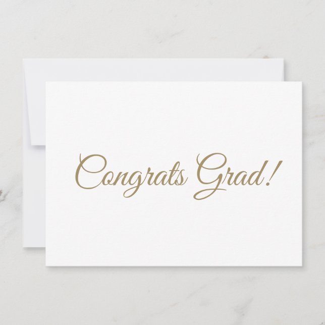 Congrats grad gold script calligraphy elegant card (Front)