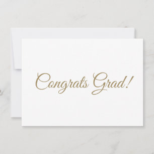 Congrats grad gold script calligraphy elegant card