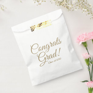 Congrats grad gold script class year elegant favour bags