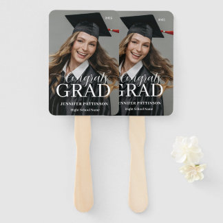 Congrats Grad Graduate Photo Graduation Hand Fan
