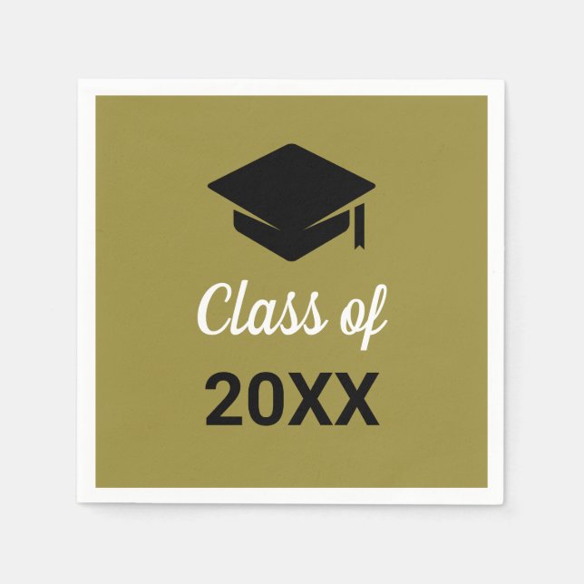 Congrats Grad Graduation Cap Class Of Any Year Napkin (Front)