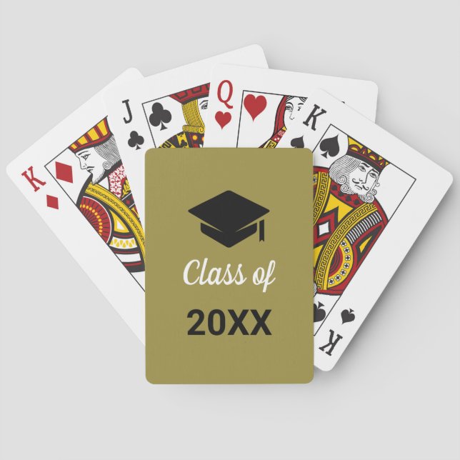Congrats Grad Graduation Cap Class Of Any Year Playing Cards (Back)