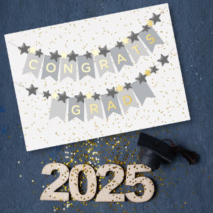 Congrats Grad Grey Gold Foil Card