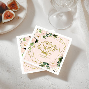 Congrats Grad Hot Pink Floral Graduation Napkin