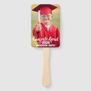 Congrats Grad Modern Simple Preppy Photo Hand Fan