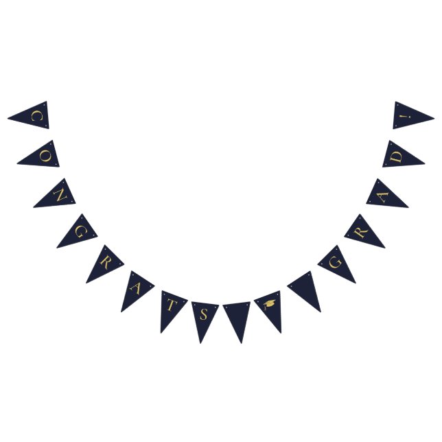 Congrats Grad Navy Blue Bunting (All)