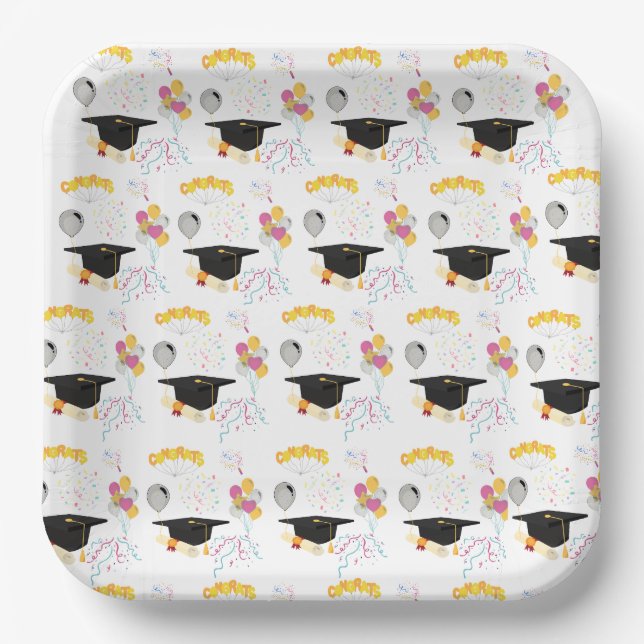 Congrats Grad Paper Plate (Front)